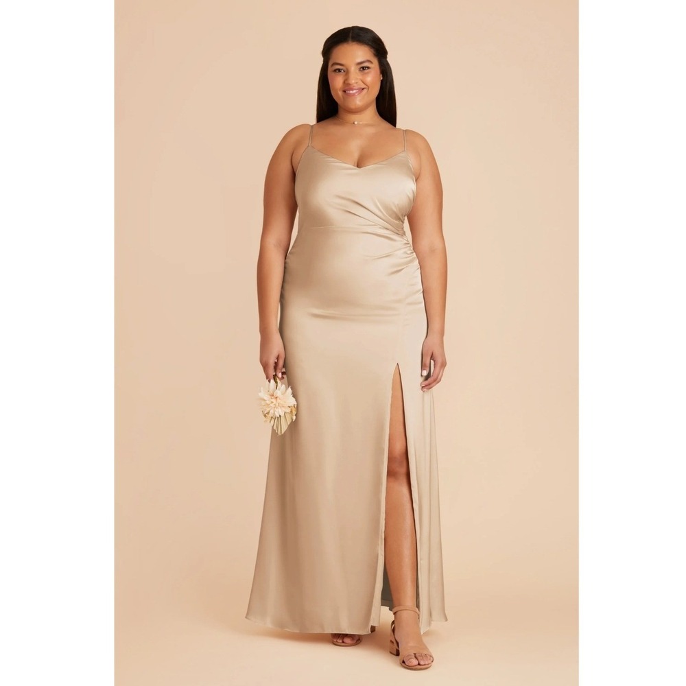 Birdy Grey Catherine Dress Gold Satin Formal Bridesmaid Homecoming Fall Gown XXL